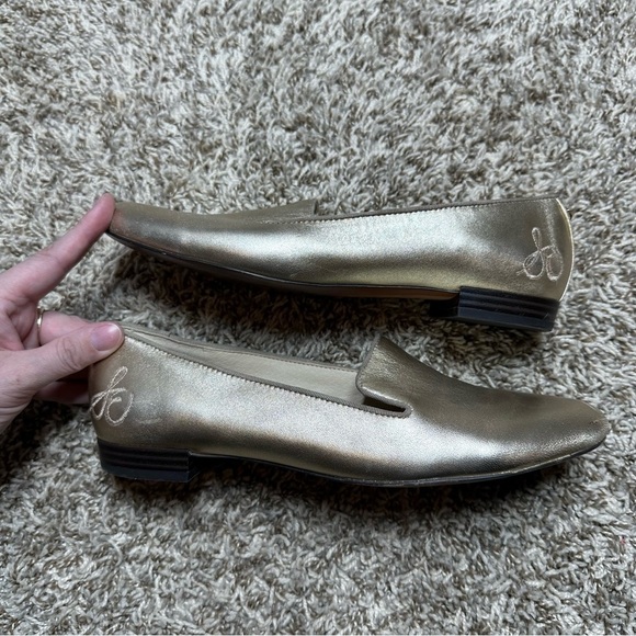 Sam Edelman Jordy Loafer Molten Gold Leather - Picture 3 of 8